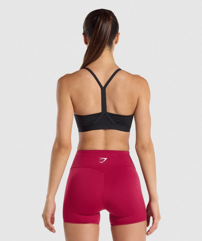 Staniki Sportowe Gymshark V Neck Damskie Czarne | PL 530OAX